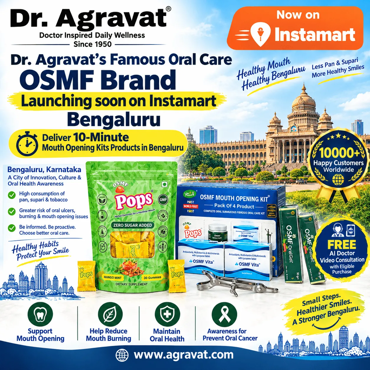 Dr. Agravat OSMF Mouth Opening Kit launching soon on Instamart in Bangalore