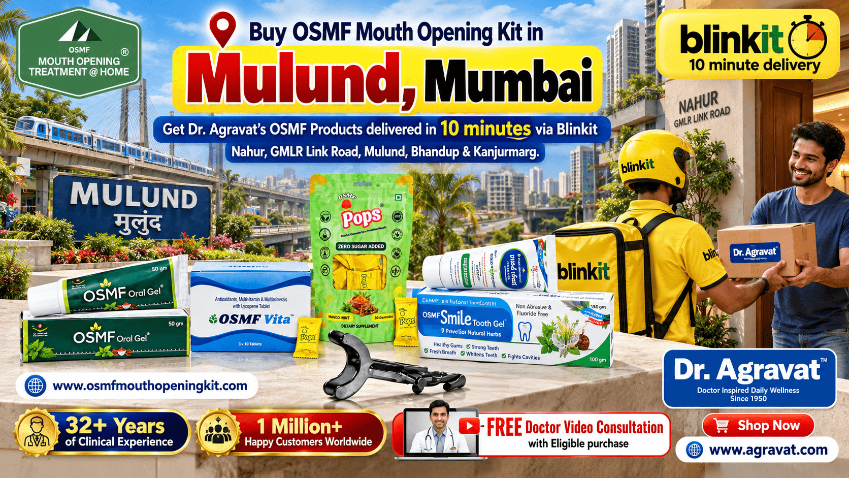 Dr. Agravat OSMF Mouth Opening Kit in Mulund & Nahur | Order on Blinkit