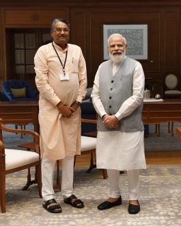raghavji patel Cabinet Minister of Agriculture , Animal Husbandry & Cow Breeding, Government of Gujarat with narendra modi Prime Minister of India
