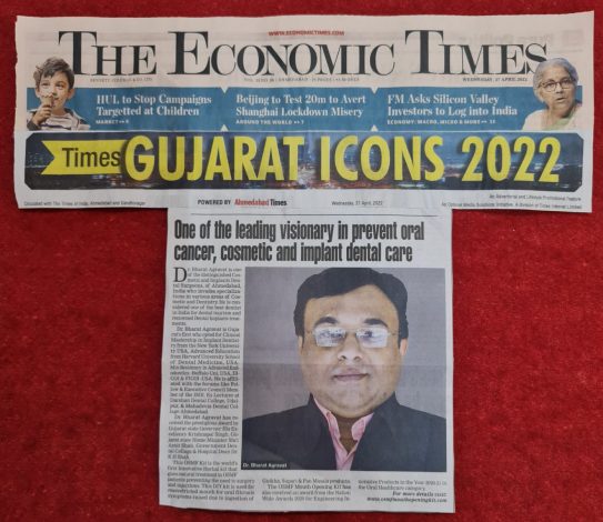 Gujarat Icon Award Economic Times Dr Bharat Agravat OSMF Mouth Opening Kit