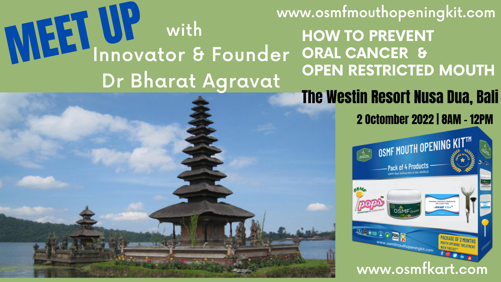 Nusa Dua, Bali Meet Innovator & Founder Dr Bharat Agravat of the How to prevent Oral Cancer and Same Day Dental Implants