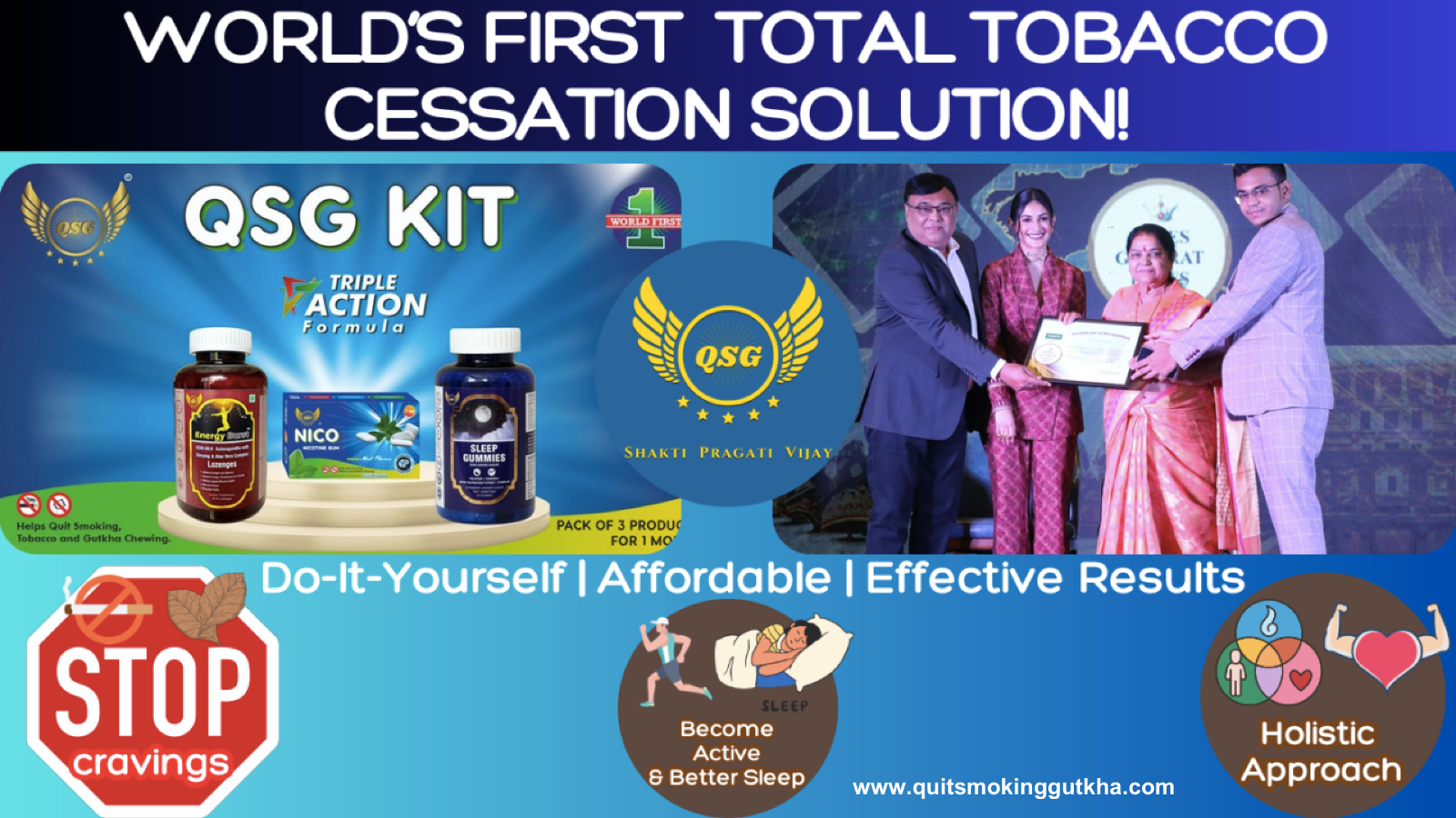 Dr. Kartavya Agravat Revolutionary innovative Tobacco Cessation Program — Quit Smoking Gutkha QSG Kit