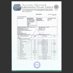 Organic Agravat Moringa Powder Test Report Certificate_Ahmedabad Gujarat India_1