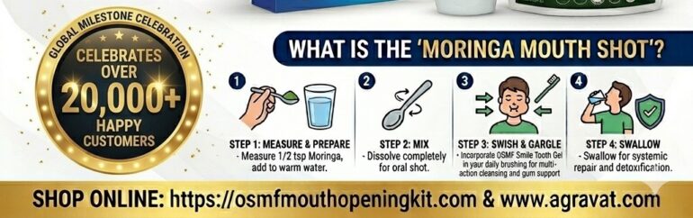 How to use OSMF Organic Agravat Moringa Mouth Shot technique Ahmedabad Gujarat India